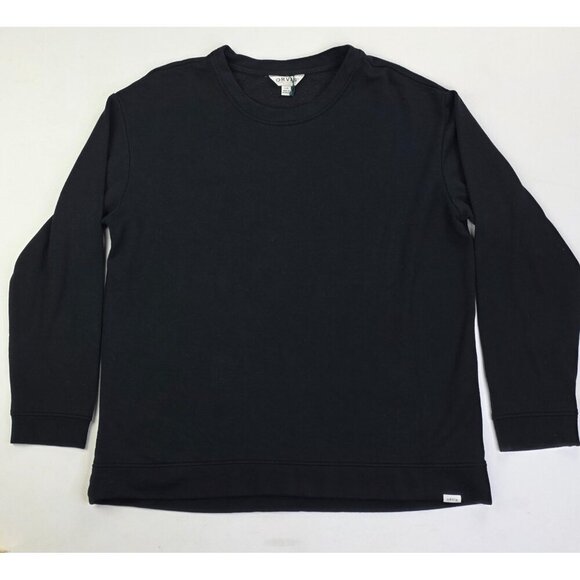 Orvis Size Large Women Black Pullover Logo Tag Long Sleeve Crew Neck Sweater NWT - Picture 1 of 9